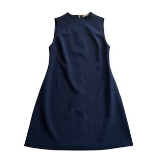 Alice +‎ Olivia Shift Dress Womens 8 Navy Blue Sleeveless Mini Exposed Back Zip